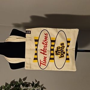 Justin Bieber x Tim Hortons cream canvas tote NWOT